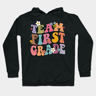 Team First Grade Groovy Back to School Gifts Teacher Student Hoodie